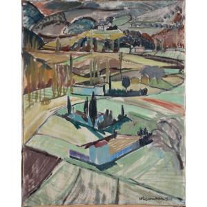 Willy EISENSCHITZ "Paysage de Provence" 1925 huile sur toile 65x54